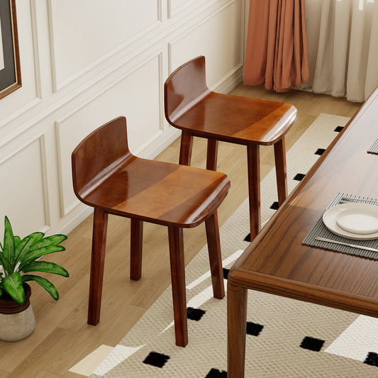 Wood Dining Chair Set Of 2, Mid-Century Modern Armless Side Chairs, Brown Dining Chairs Brown at Gallery Canada