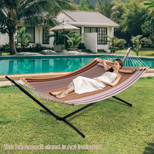 Foldable Patio Hammock Swing Chair Bed, Brown Hammocks Brown at Gallery Canada