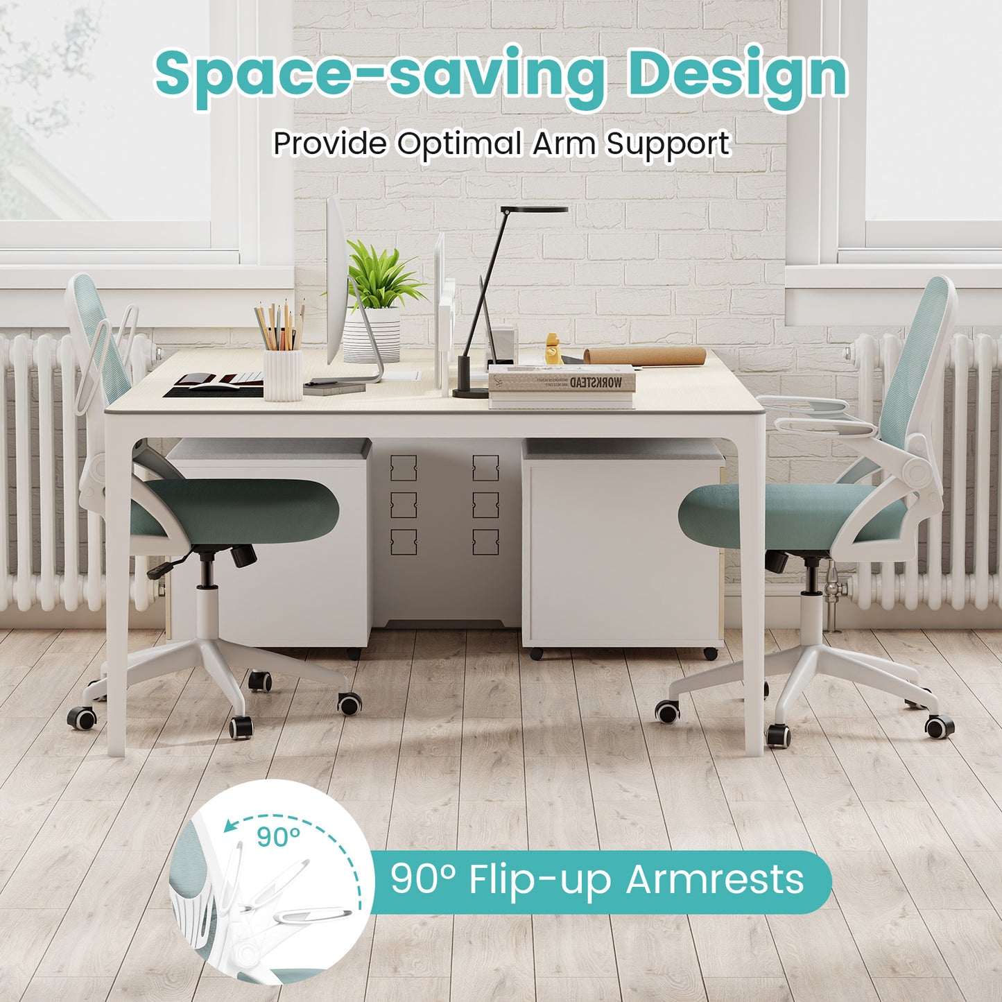 Ergonomic Computer Desk Chair, Flip-Up Arms, Navy Ergonomic Chairs at Gallery Canada