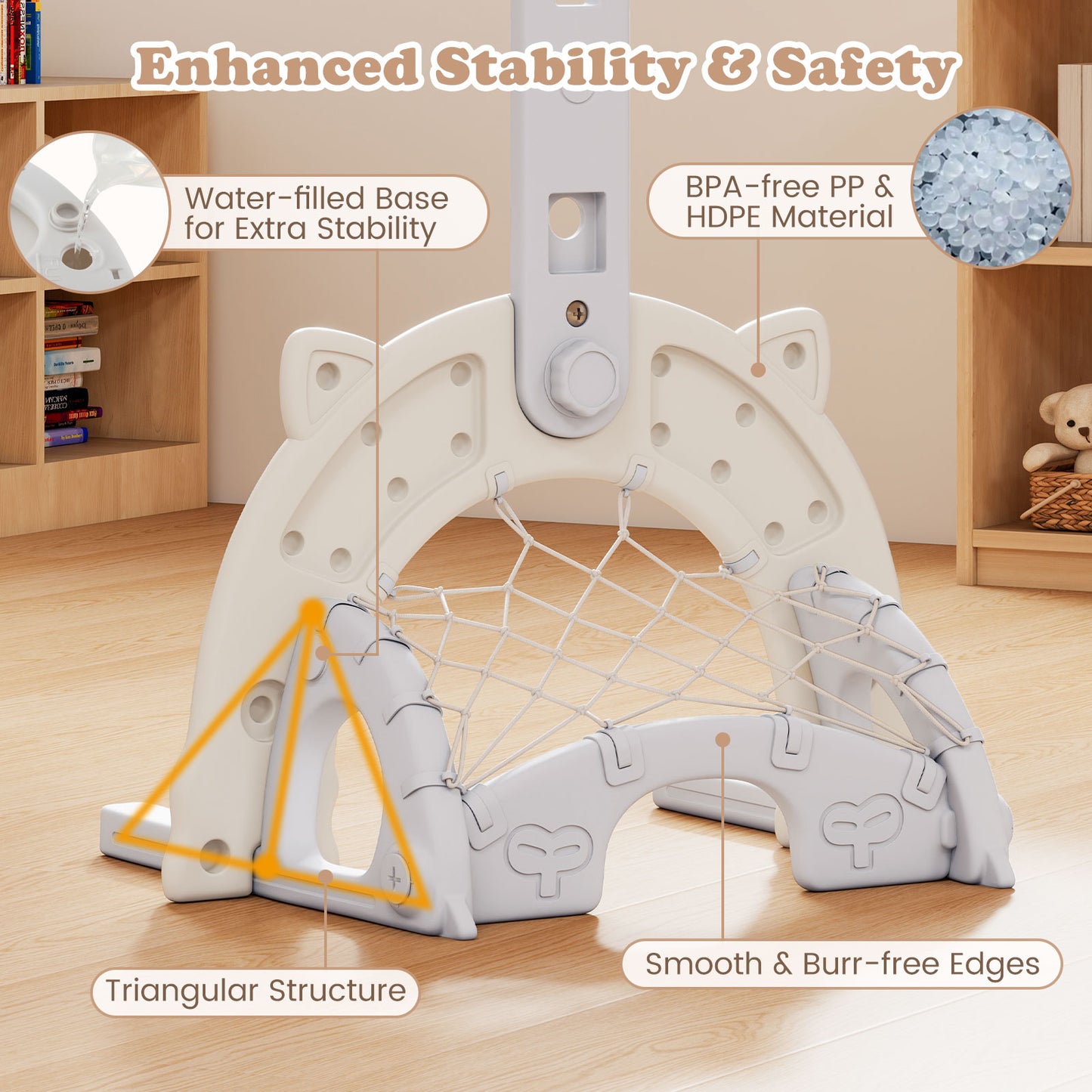 Kids Basketball Hoop, 3 In 1, Foldable Rim, Gray Toy Sports at Gallery Canada