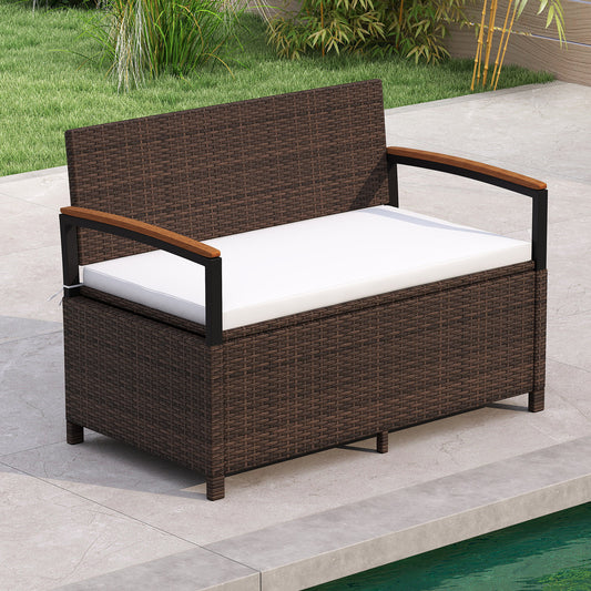 Outdoor Storage Bench Deck Box, White Sheds & Outdoor Storage White at Gallery Canada