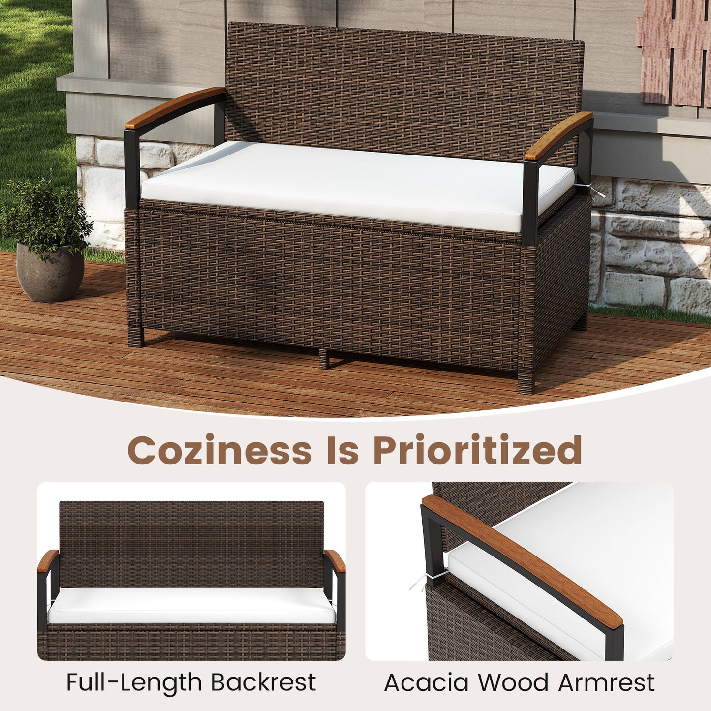 Outdoor Storage Bench Deck Box, White Sheds & Outdoor Storage at Gallery Canada