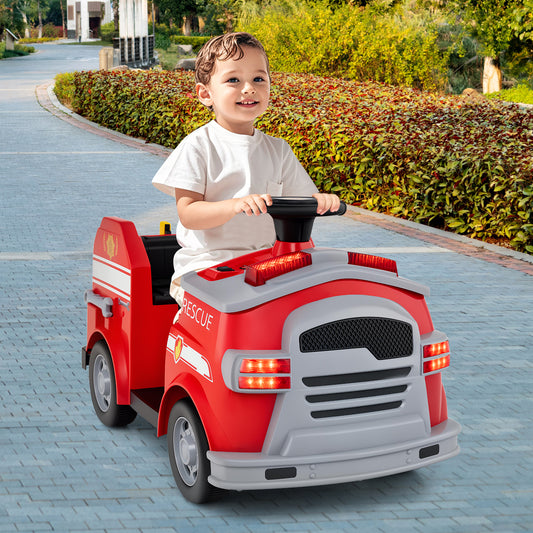 12V Toddler Fire Toy Car With Shovel, Wrench, 37-95 Months, Red Powered Ride On Toys Red at Gallery Canada
