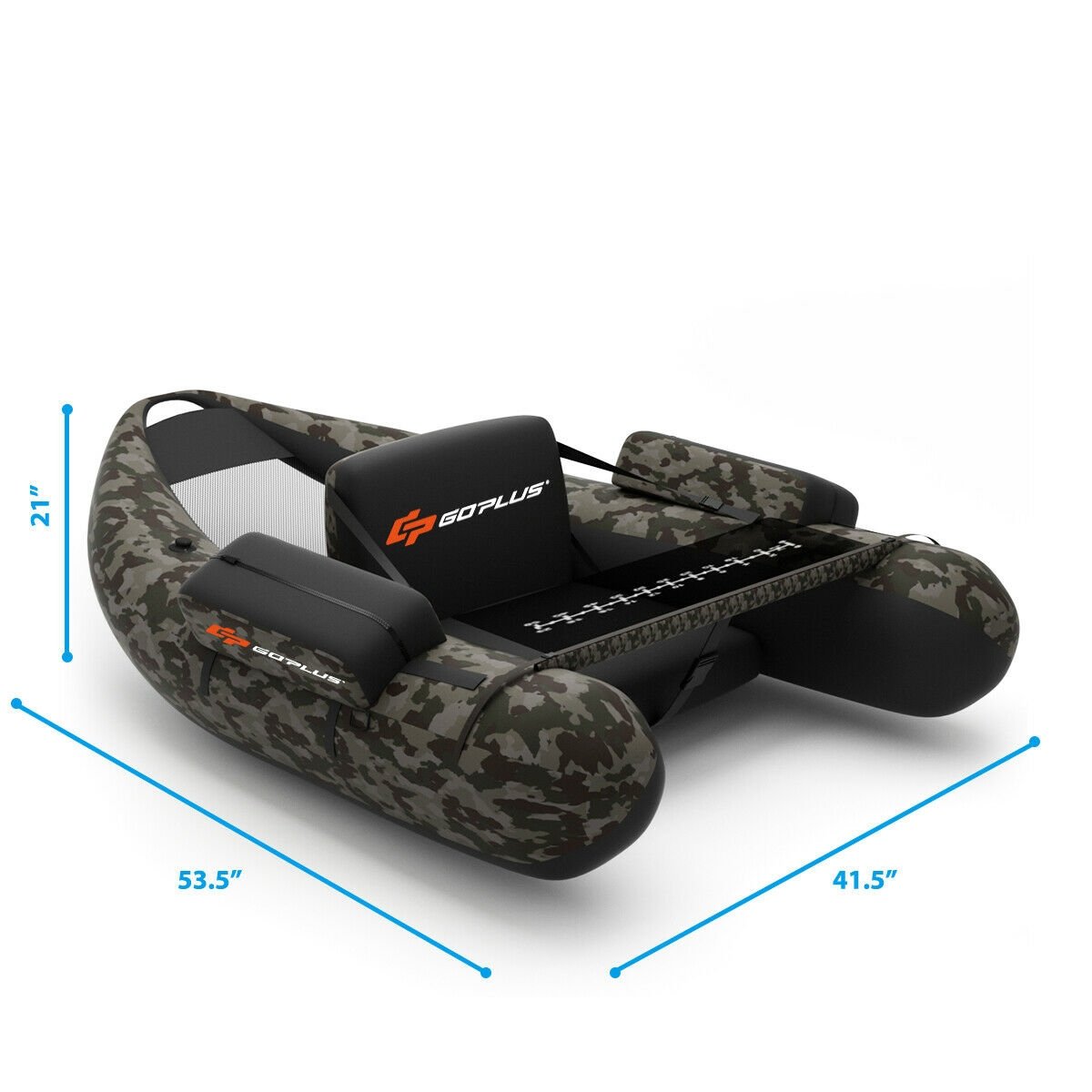 Inflatable Fishing Float Tube with Pump Storage Pockets and Fish Ruler, Camouflage at Gallery Canada