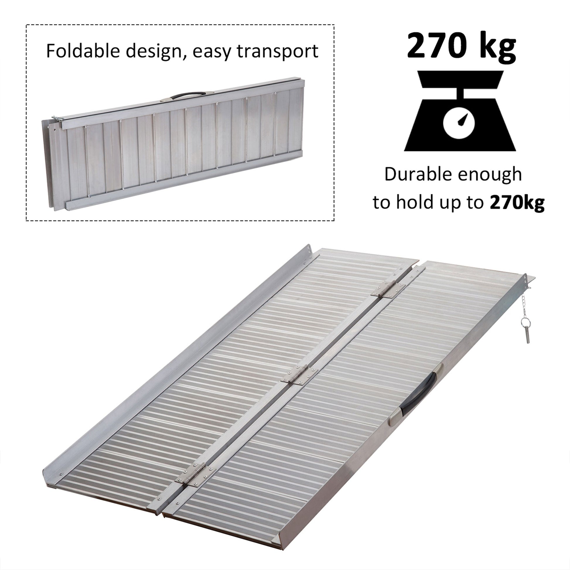 4ft Textured Aluminum Folding Wheelchair Ramp, Portable Threshold Ramp, for Scooter Steps Home Stairs Doorways at Gallery Canada