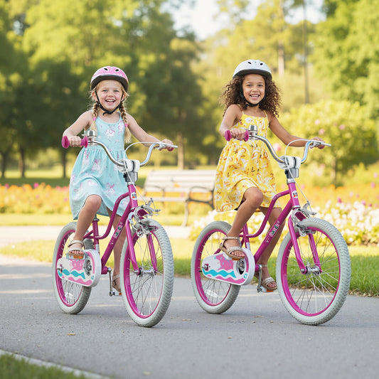 18 Inch Kids Bike for Aged 3-8 Years Old with Adjustable Handlebar Pink- Starlight Wave, Pink Kids Bike Pink at Gallery Canada