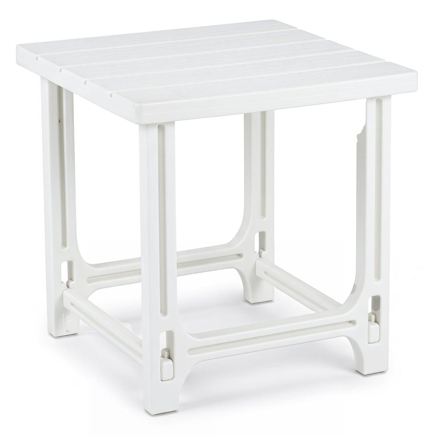 18 Inch Outdoor Adirondack Side Table, White