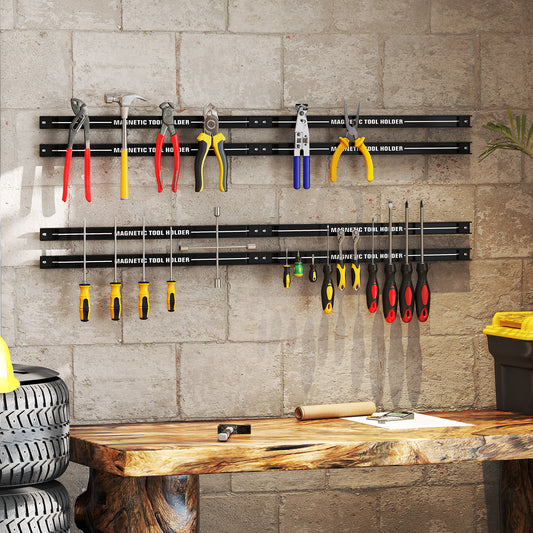 18 Inch Magnetic Tool Holder Strip, Black Garages Black at Gallery Canada