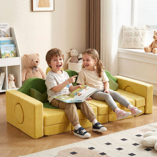 19 Pieces Modular Kids Play Couch for Inspiring Creativity Kids Chairs & Seating Sunrise Yellow at Gallery Canada