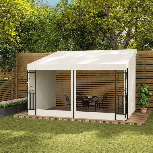 10' x 13' Outdoor Pergola, UV Resistant, with Curtains, Beige Pergolas Beige at Gallery Canada