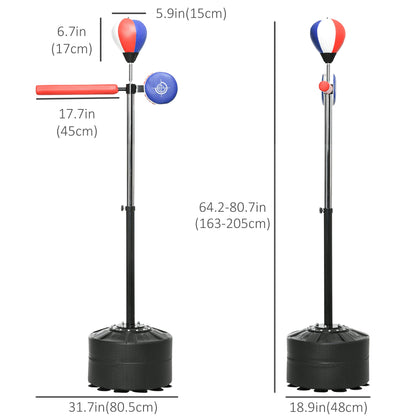 Boxing Speed Trainer with Stand, Reaction Bar Challenge, Reflex Bag, 64-81in Adjustable Height, Red and Blue at Gallery Canada