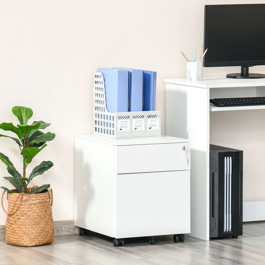 Lockable Steel File Cabinet on Wheels, Legal, A4, Letter Size, with Pencil Tray Office Cabinets & Cupboards White at Gallery Canada