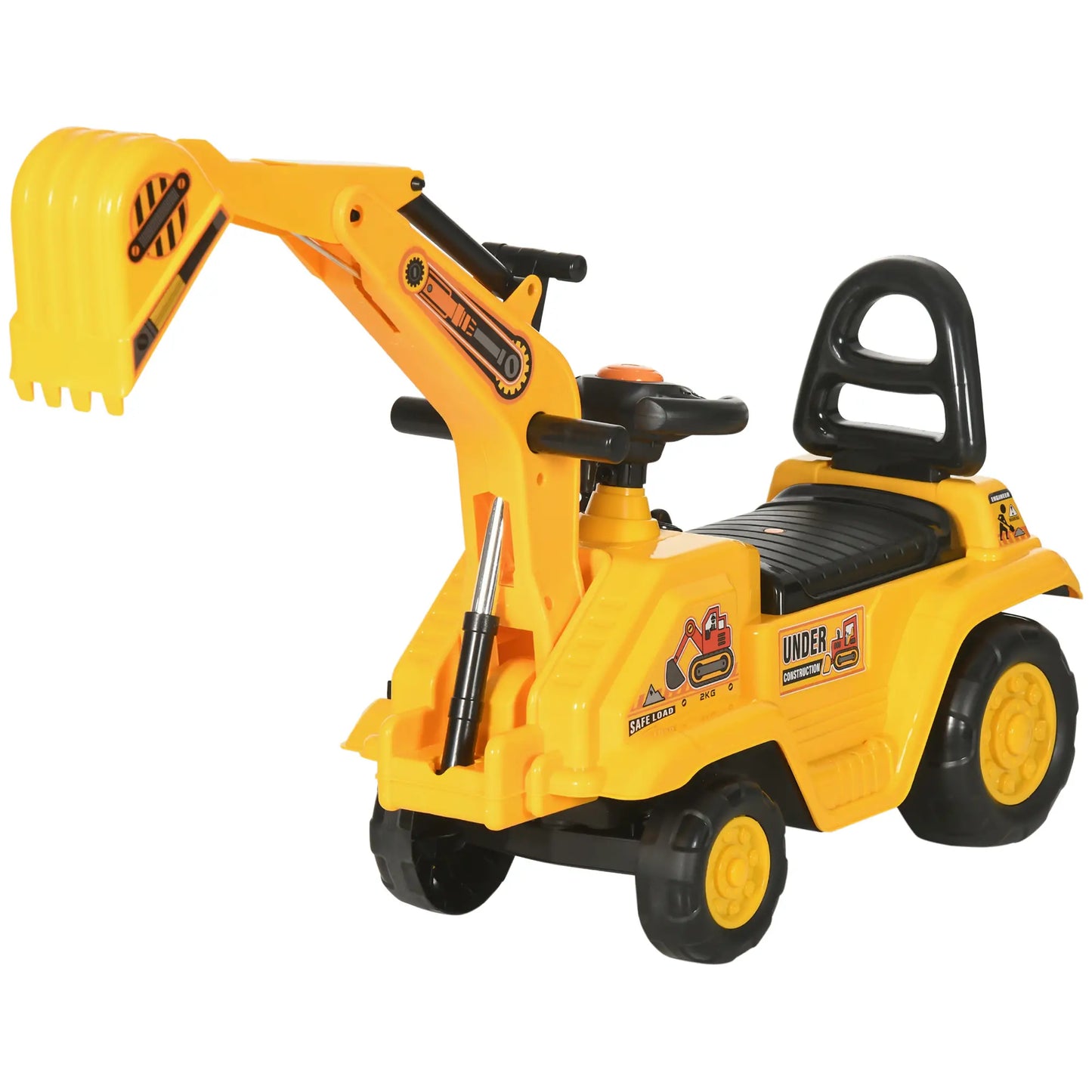 3 in 1 Ride On Toy Excavator, Digger Scooter, Pulling Cart, Construction Truck Toy Excavators at Gallery Canada