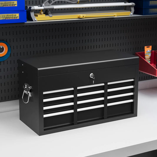 6 Drawer 24" Portable Tool Box, Ball Bearing Slides, Metal Tool Chest Tool Organizers Black at Gallery Canada