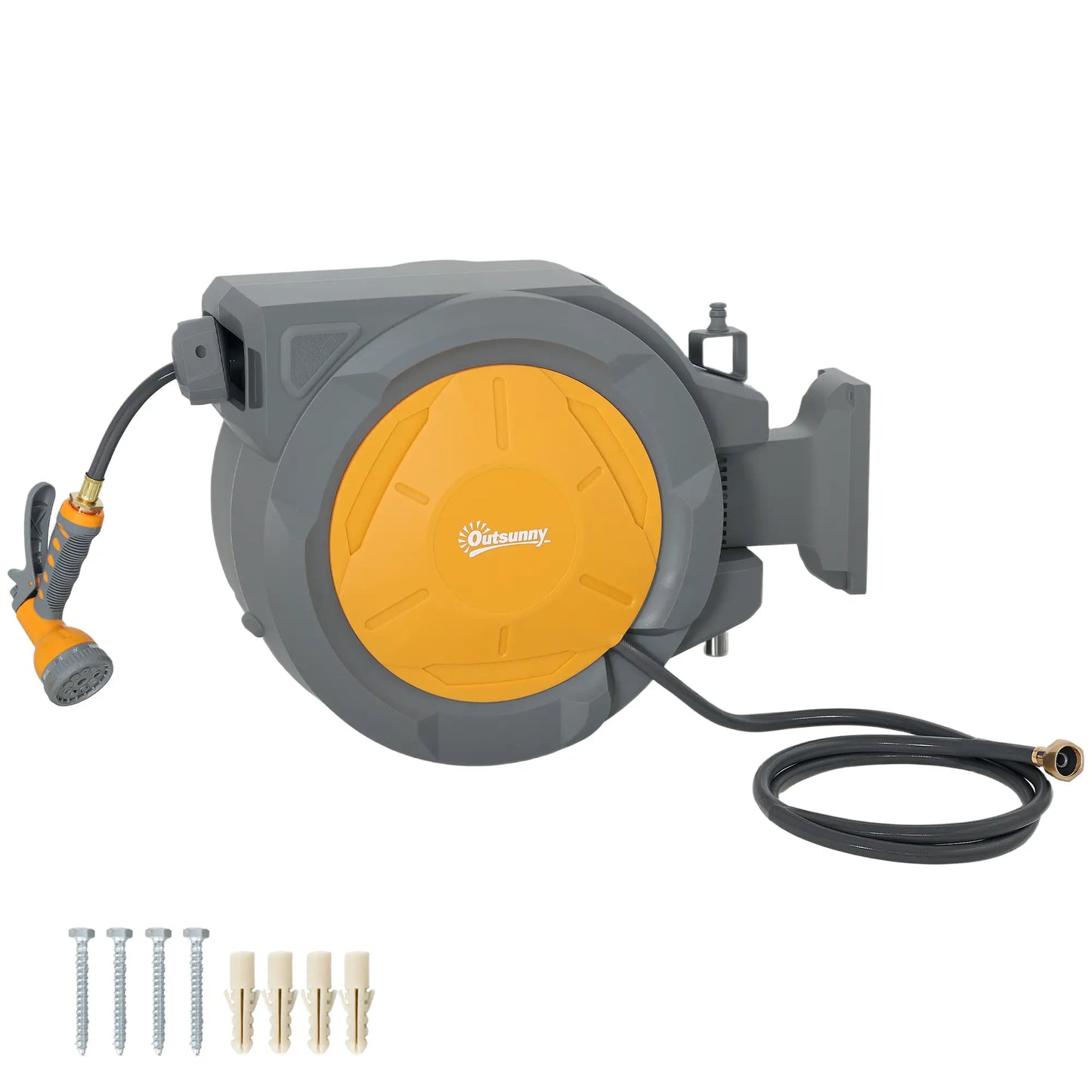 1/2 in x 100ft Wall Mounted Garden Hose Reel, Auto Rewind, Orange Garden Accessories at Gallery Canada