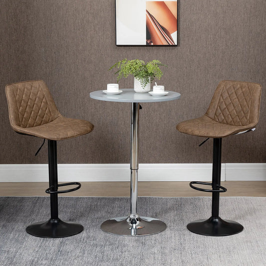 Swivel Counter Height Barstools Set of 2, Adjustable, Dark Brown Bar Stools Dark Brown, Black at Gallery Canada