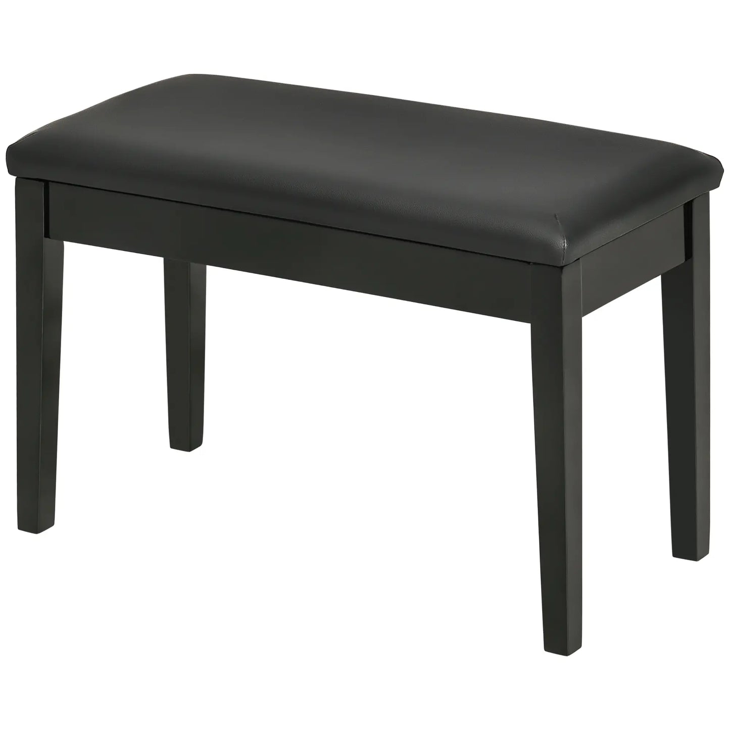 Classic Piano Bench, PU Leather, Rubber Wood Legs, Music Storage, Black Piano Benches at Gallery Canada