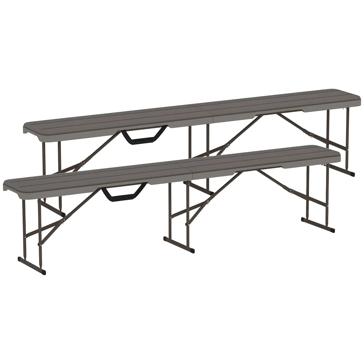 6 ft Plastic Bench Seat, Foldable, Portable, Distressed Brown, Brown Garden Accessories at Gallery Canada