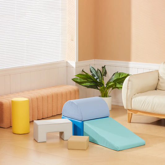 6 Piece Soft Play Equipment, 6-72 Months, Green, Yellow Baby Gym & Playmats Yellow, Green at Gallery Canada