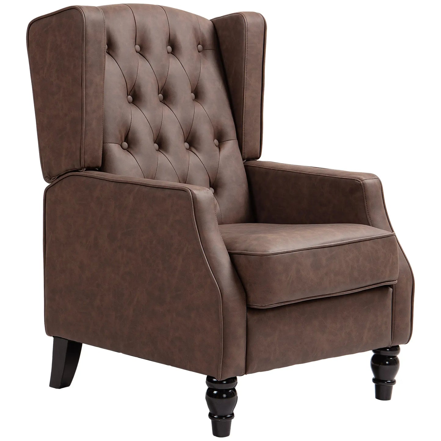 Faux Leather Armchair, Modern Accent Chair, Thick Padding, Brown Accent Chairs at Gallery Canada