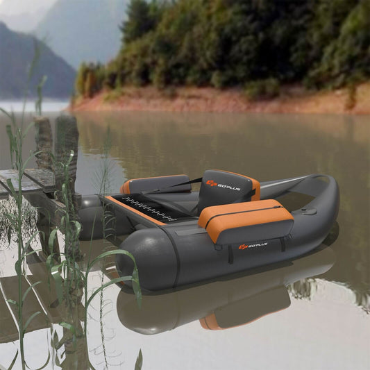 Inflatable Fishing Float Tube, With Pump Storage Pockets And Fish Ruler, Gray Surfing Gray at Gallery Canada
