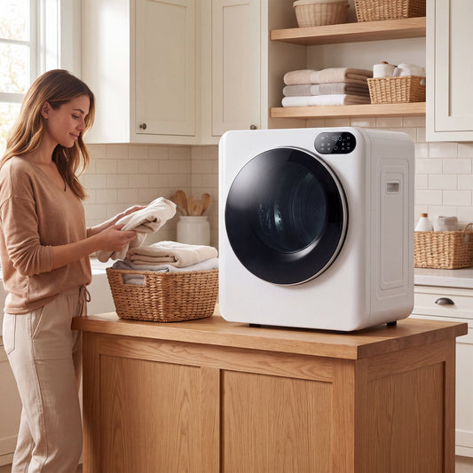 1.5 Cu.Ft Portable Clothes Dryer, LED Control, White Dryers White at Gallery Canada