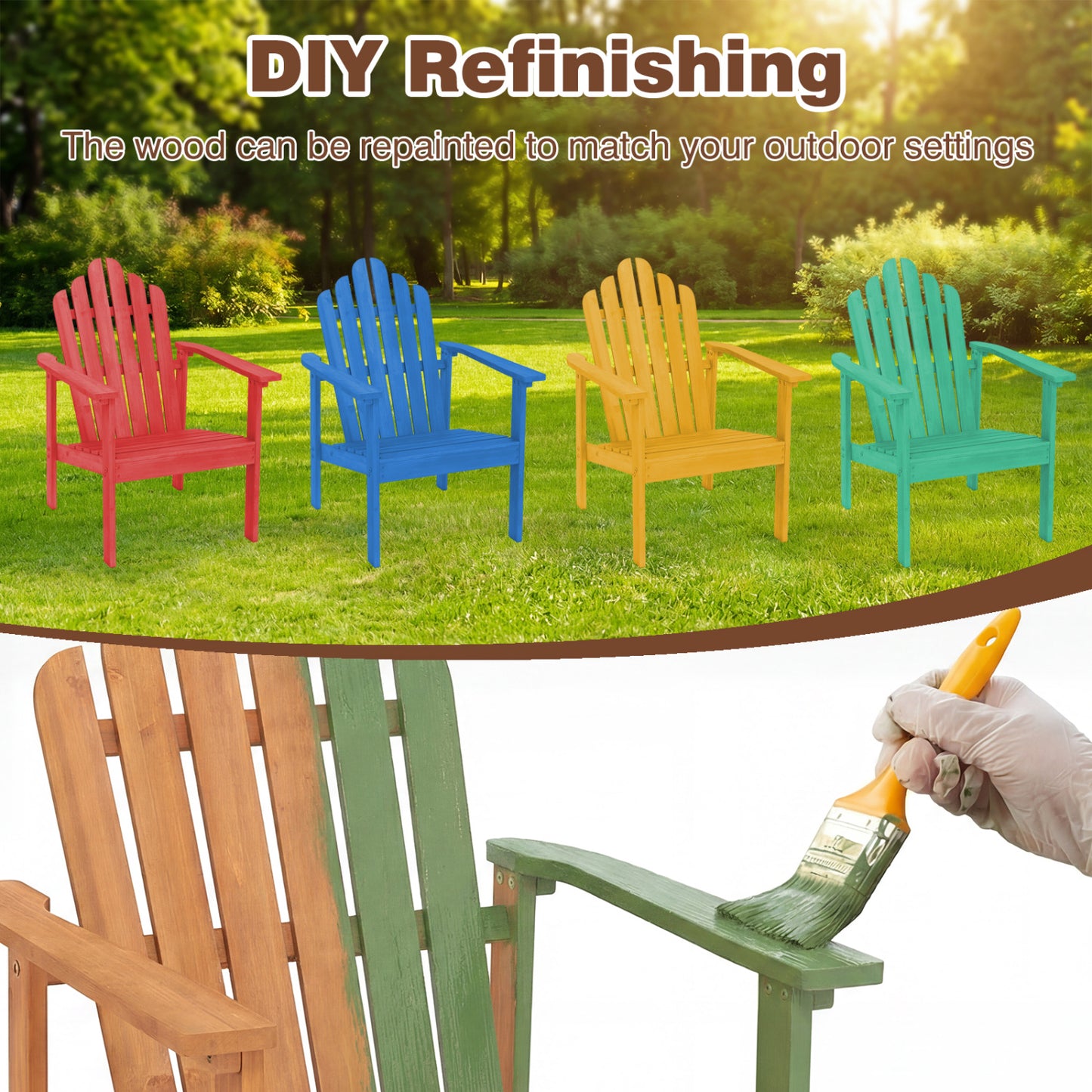 Stackable Adirondack Chairs, Solid Wood Patio Adirondack Chairs at Gallery Canada