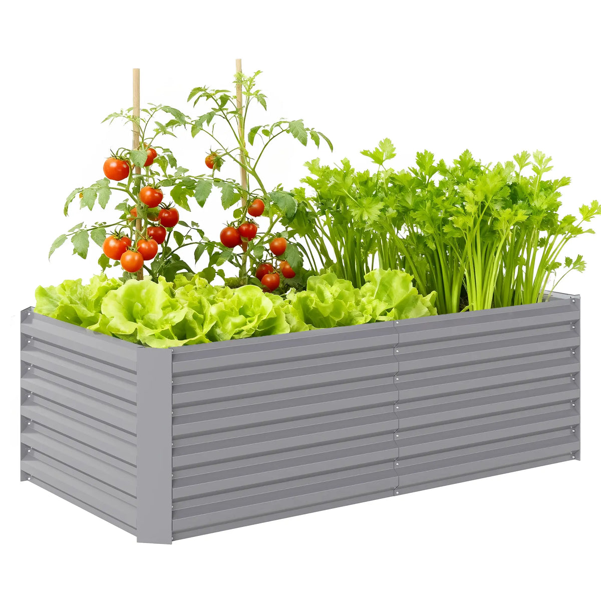 6' x 3' x 2' Raised Garden Bed, Galvanized Planter Box, Light Grey Galvanized Planter Boxes at Gallery Canada