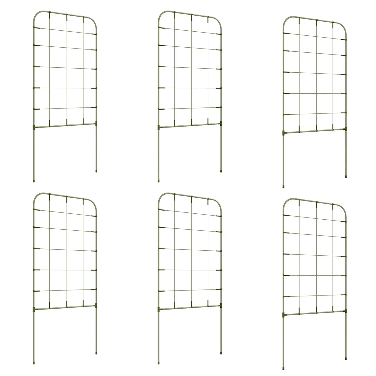 6-Piece Plant Support Set, Steel Trellis, 40 x 90 cm, Green Plant Stands at Gallery Canada