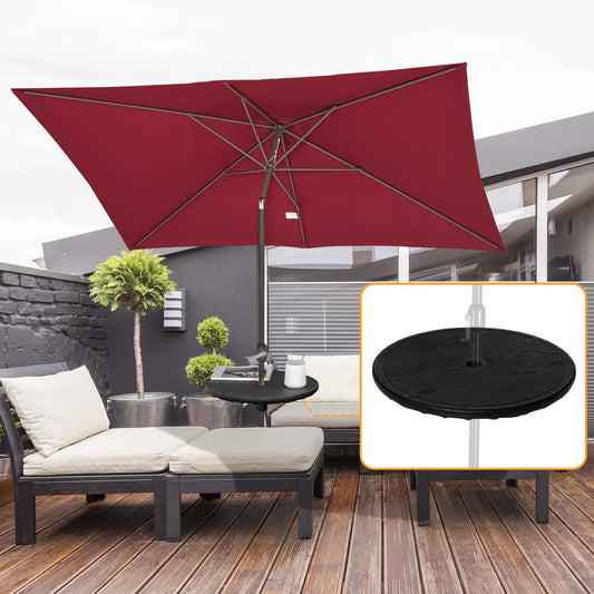 19.7" Round Patio Umbrella Table Tray, for Pool, Beach, Garden, Black Patio Umbrellas Black at Gallery Canada