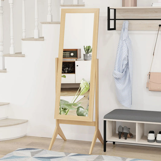 Adjustable Angle Full Length Mirror, Oak