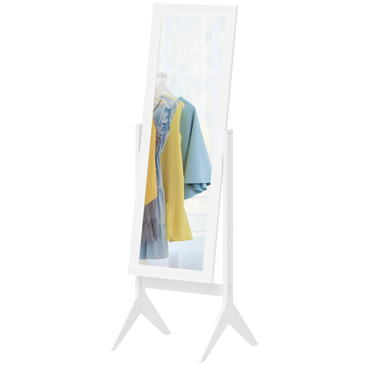 Full Length Mirror, Free Standing, Adjustable Angle, White Full Length Mirrors at Gallery Canada
