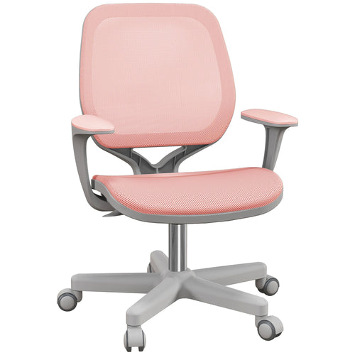 Office Chair, Small Computer Desk Chair with Mesh Back, Swivel Security Castors, Arm, Pink