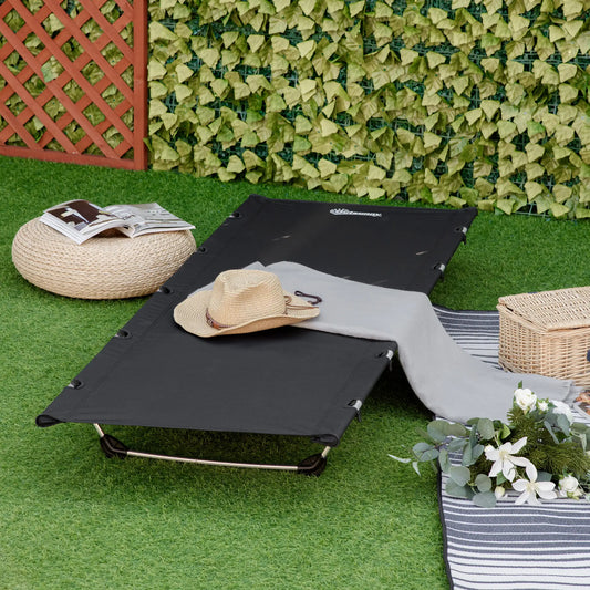 Lightweight Camping Cot, Aluminium Portable Folding Bed w/ Strong Support 331 lbs and Carry Bag for Camping, Black Camping Cots Black at Gallery Canada