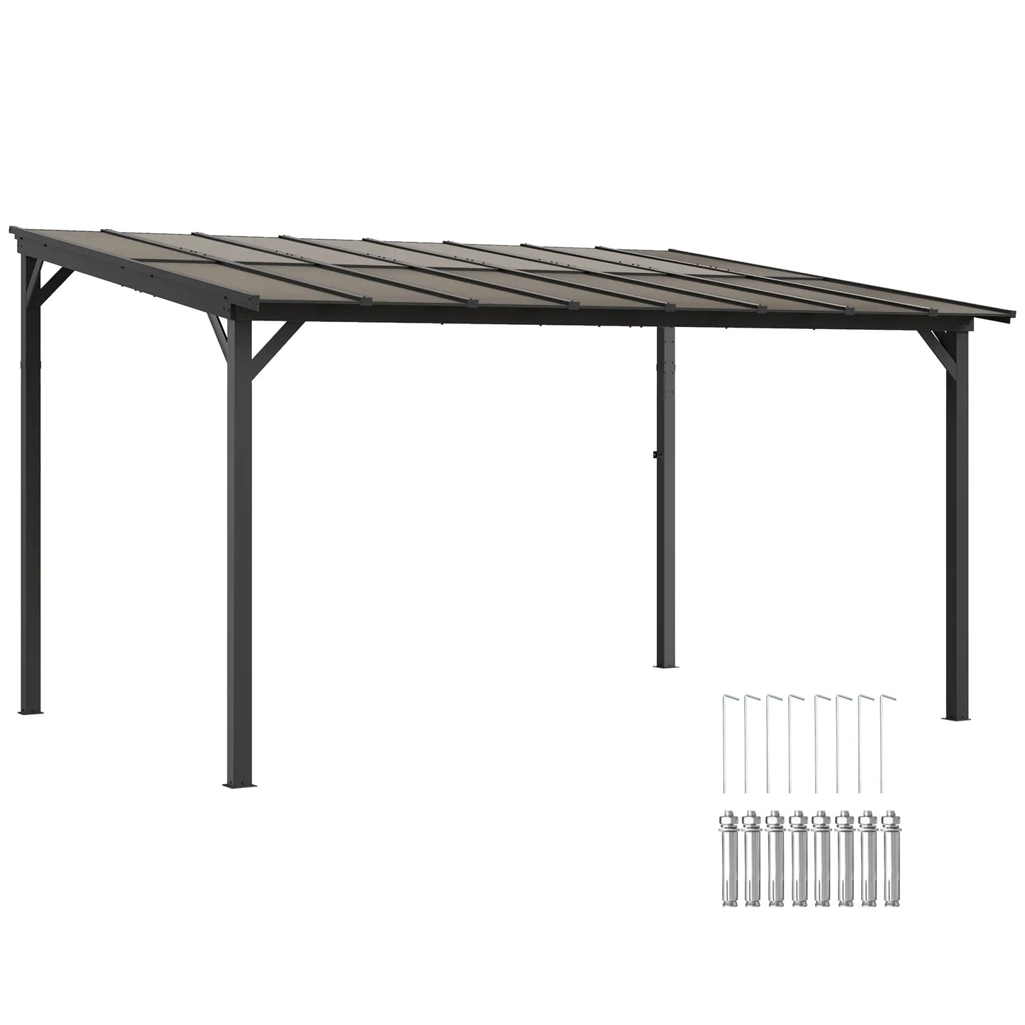 10' x 14' Hardtop Gazebo, Wall Mounted, Free Standing, UPF 50+, Waterproof Roof Pergolas at Gallery Canada