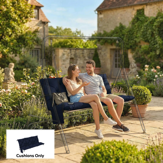 Water-Repellent Bench Cushion, 59.1" x 39.4", Navy Blue Patio Chair Cushions Navy Blue at Gallery Canada