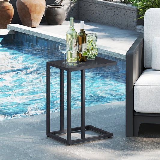 C-Shaped Side Table, Adjustable Foot Pads, Dark Gray End & Side Tables Dark Gray at Gallery Canada