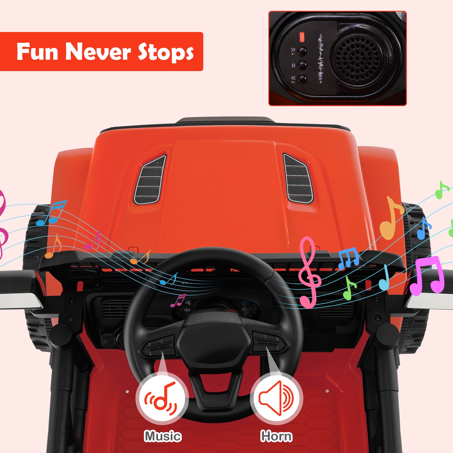 12V Kids Ride On Truck Car, Battery Powered Electric Vehicle, Red Powered Ride On Toys at Gallery Canada
