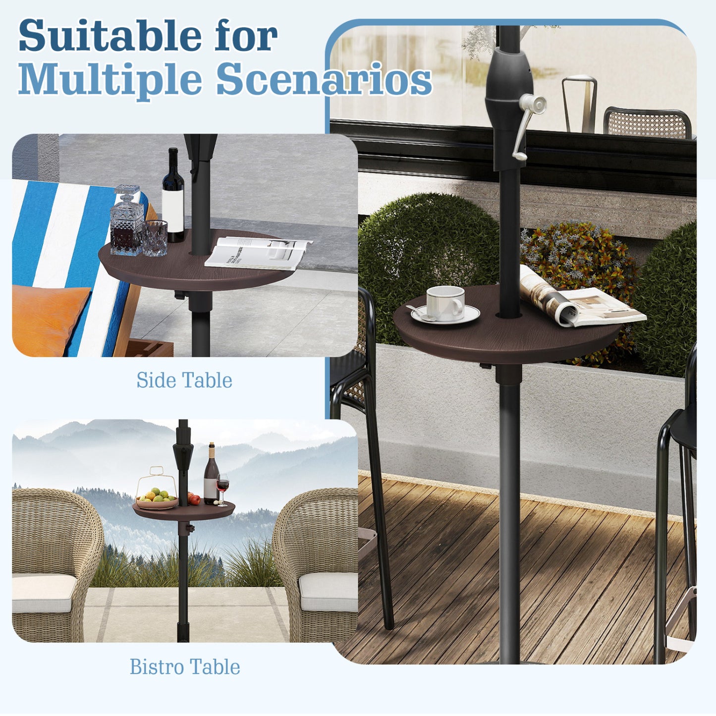 20 Inch Adjustable Outdoor Umbrella Table, 2 Sizes Patio Umbrella Pole Outdoor Umbrella Bases at Gallery Canada