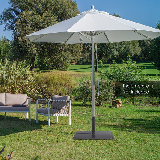 20 Inches Patio Umbrella Base, 4 Adjustable Footpads, Black Outdoor Umbrella Bases Black at Gallery Canada