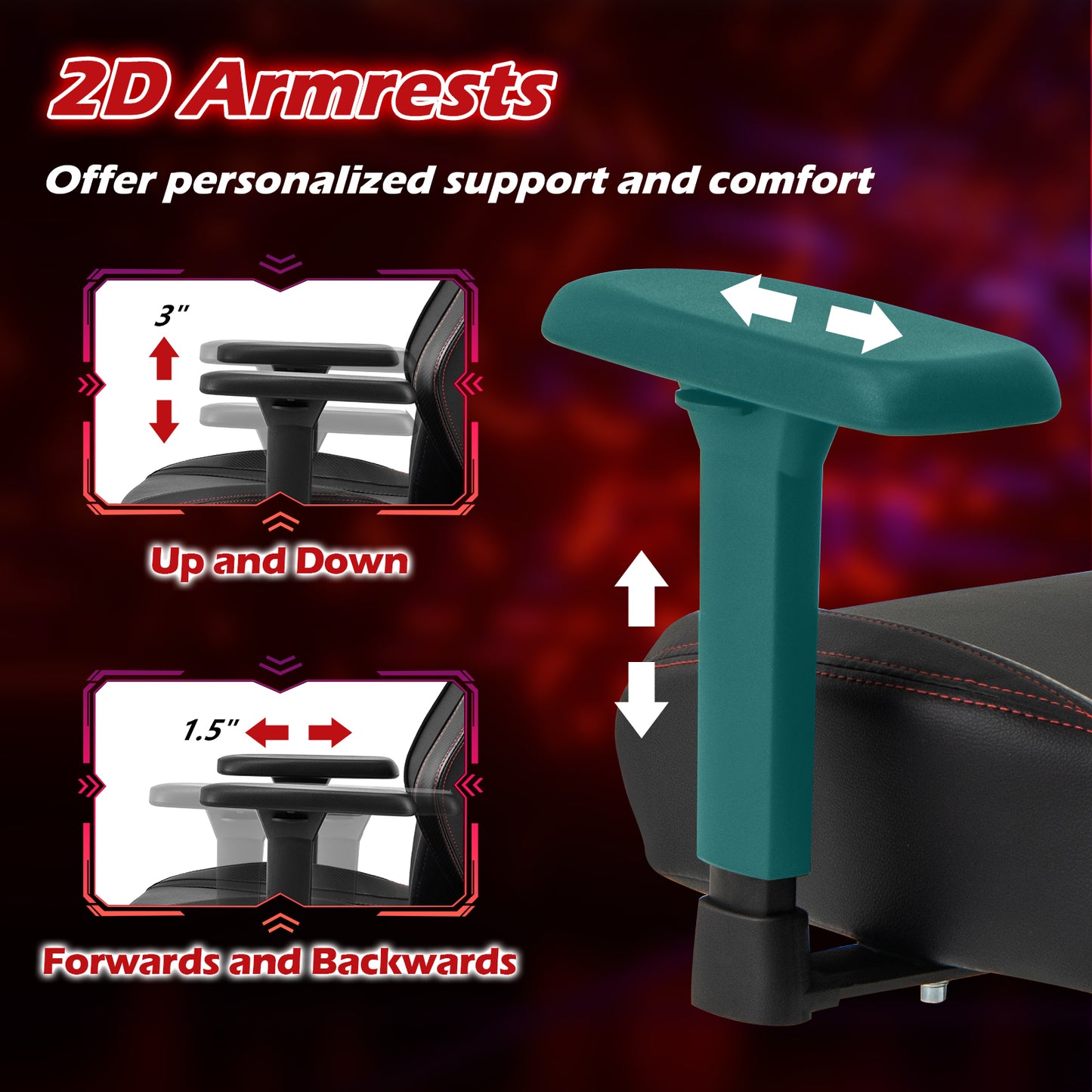 Ergonomic High Back Computer Chair, Magnetic Headrest, Lumbar Pillow, Black Gaming Chairs at Gallery Canada