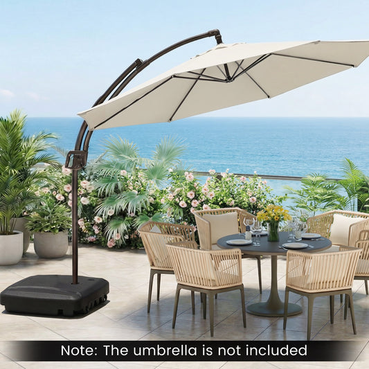 225 LBS Cantilever Patio Umbrella Base with Wheels and Crossed Base Outdoor Umbrella Bases Options at Gallery Canada