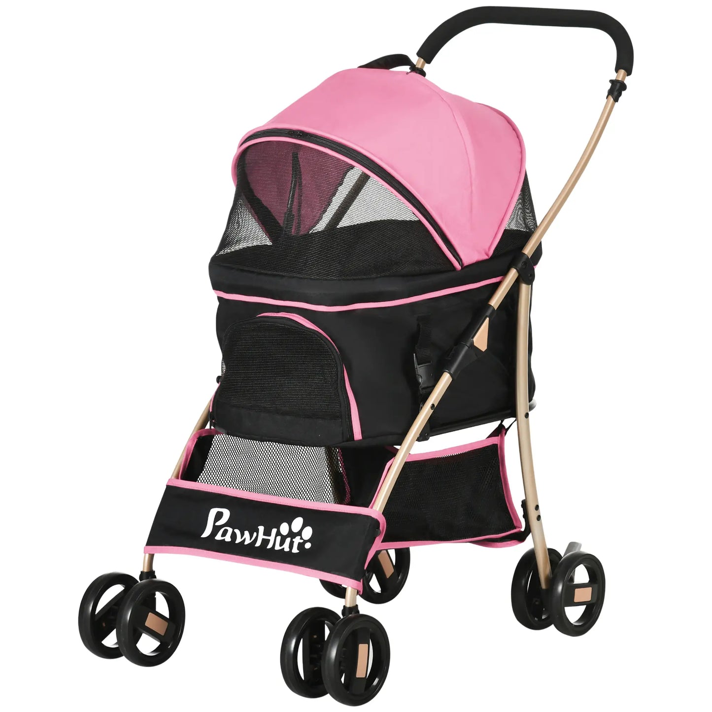 4 Wheels Pet Stroller, Folding Carrier, Small Dogs, Pink Dog Bike Trailers & Strollers at Gallery Canada
