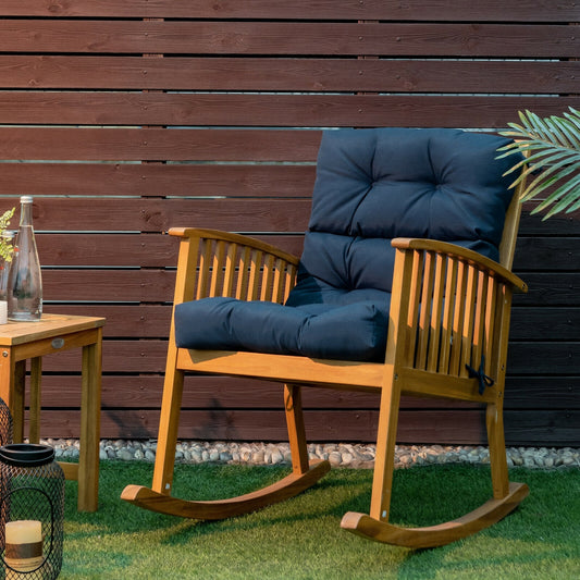 22 x 44 Inch Tufted Outdoor Patio Chair Pad, Blue Outdoor Furniture Accessories Blue at Gallery Canada
