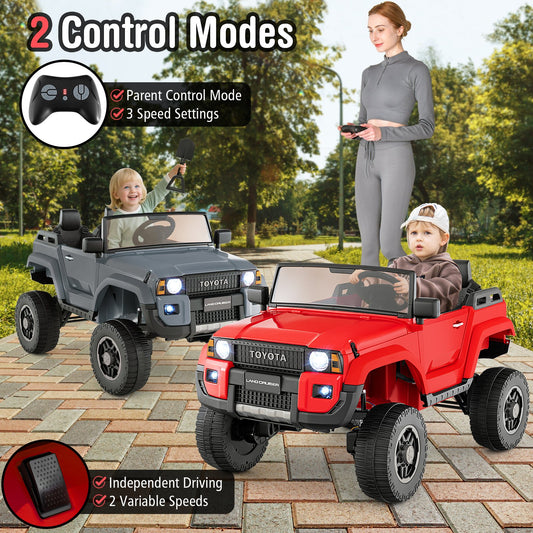 24V 2 Seater Ride on Car 4WD/2WD Switchable for Kids with Remote for Ages 3+, Red Powered Ride On Toys Red at Gallery Canada