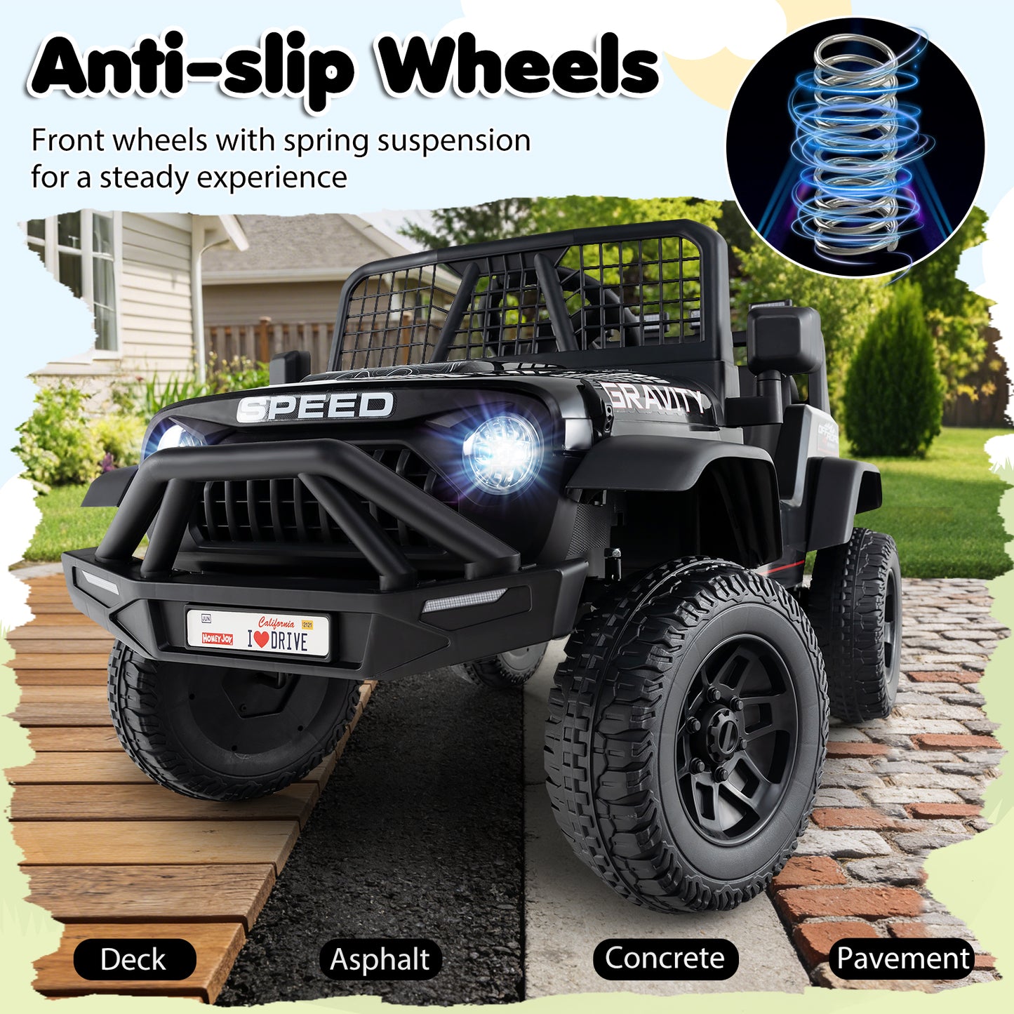 24V Ride On Car for Kids with Parent Remote Control and Music, Black Powered Ride On Toys at Gallery Canada