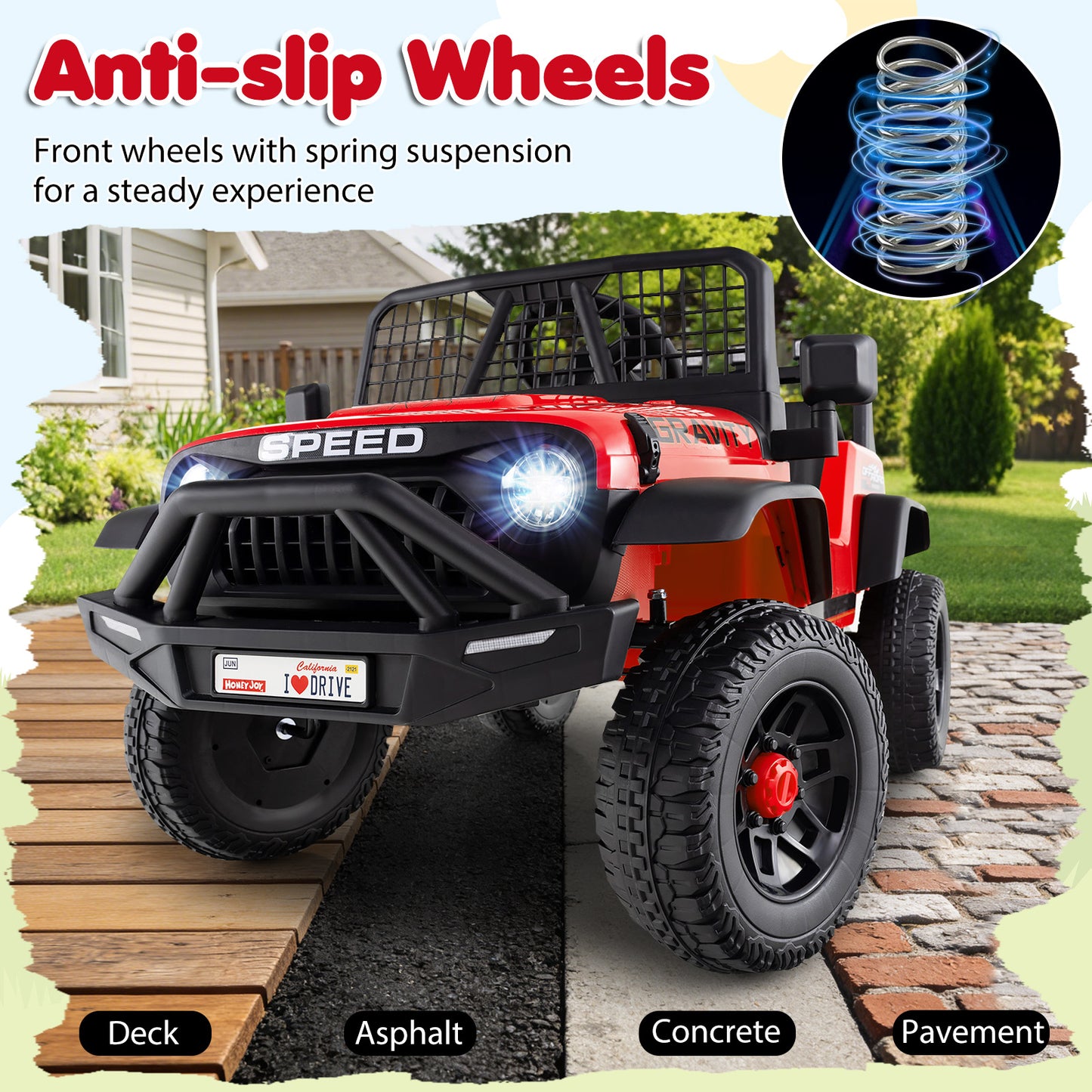 24V Ride On Car for Kids with Parent Remote Control and Music, Red Powered Ride On Toys at Gallery Canada