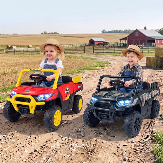 24V Kids Ride On Dump Truck, Off-Road, Remote, Music, Black Powered Ride On Toys Black at Gallery Canada