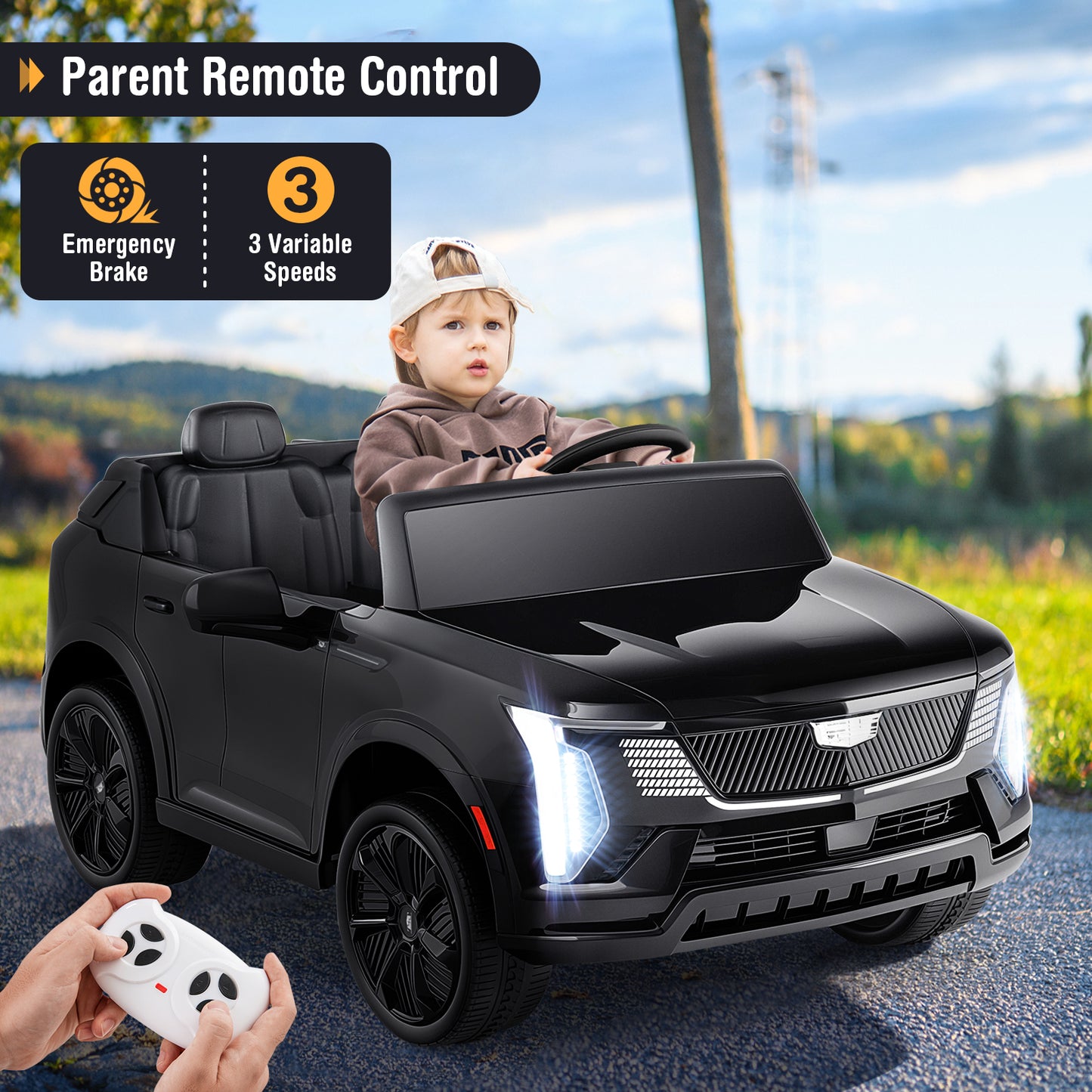 24V Ride On Truck, 2-Seater, Licensed, Remote Control, Black Powered Ride On Toys at Gallery Canada