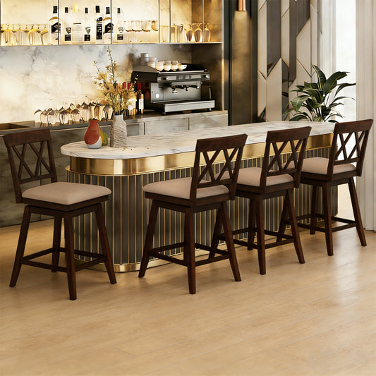 24 Inch Counter Height Barstools Set of 4 with Backrest and Upholstered Seat Cushion-24 Inch Bar Stools Options at Gallery Canada